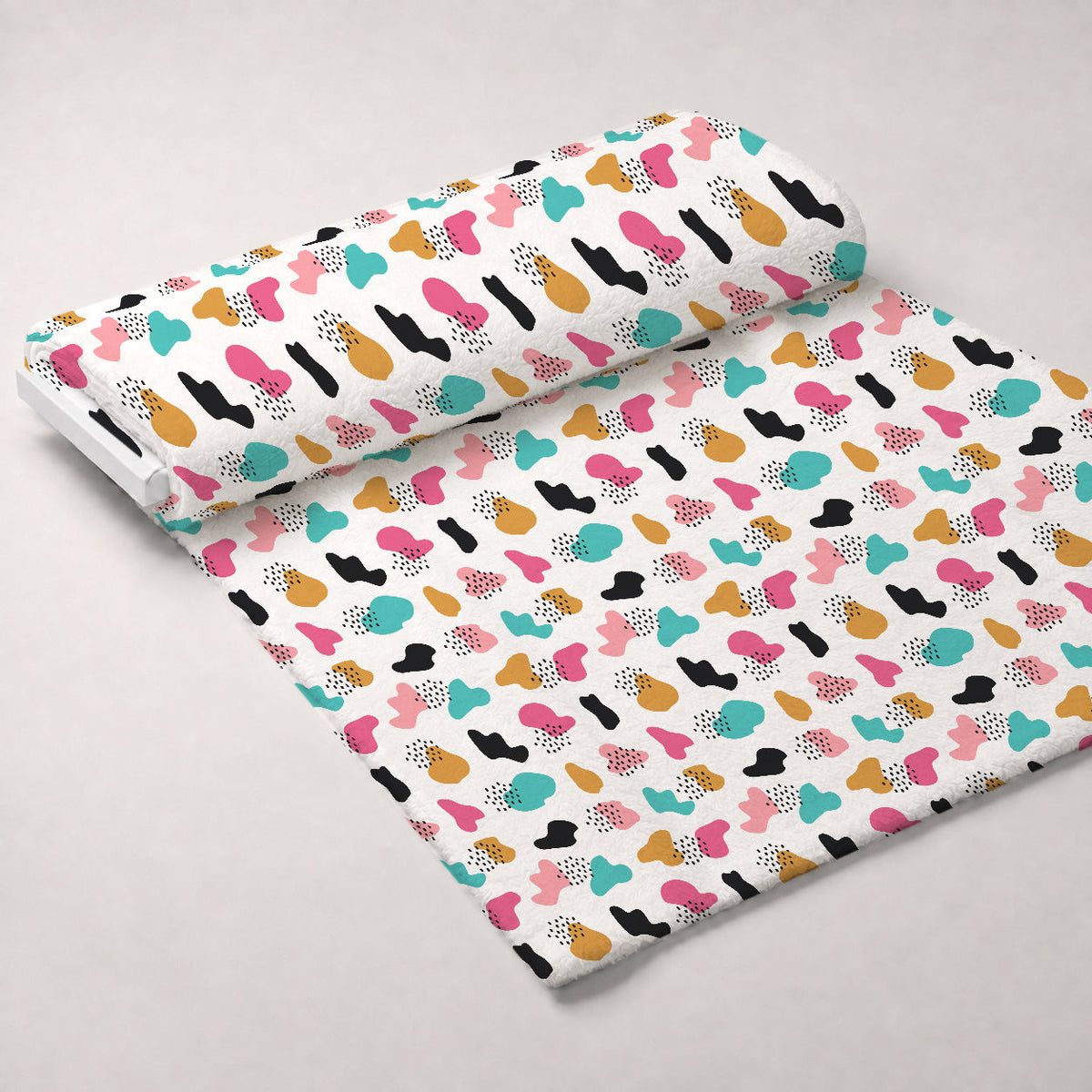 Memphis Confetti Pattern 15 Fleece Fabric — fleece fabric unrolled bolt preview (mv-fleece-v1:bolt)