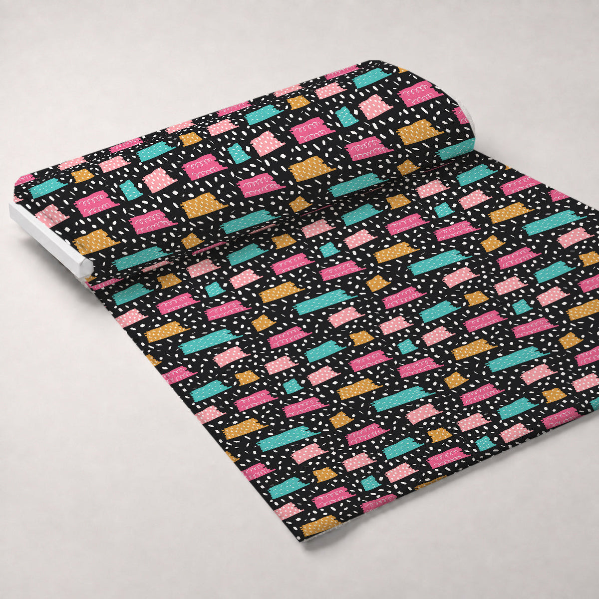 Memphis Confetti Pattern 16 Fleece Fabric — fleece fabric unrolled bolt preview (mv-fleece-v1:bolt)