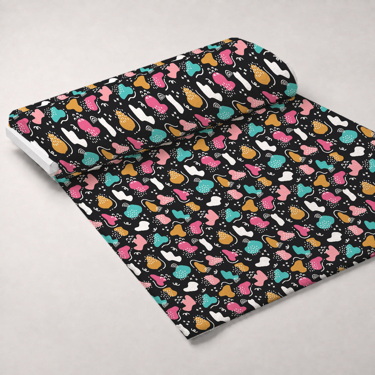 Memphis Confetti Pattern 9 Fleece Fabric — fleece fabric unrolled bolt preview (mv-fleece-v1:bolt)