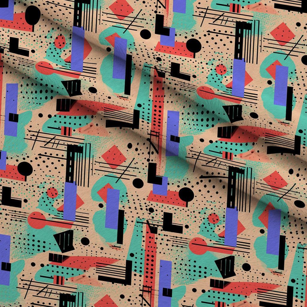 Memphis Pop Pattern 1 Fleece Fabric — fleece fabric folded close-up preview (mv-fleece-v1:lying)