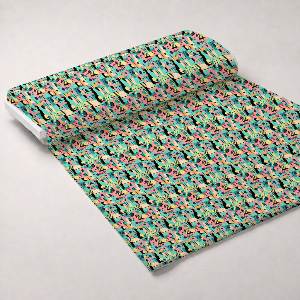 Memphis Pop Pattern 13 Fleece Fabric — fleece fabric unrolled bolt preview (mv-fleece-v1:bolt)