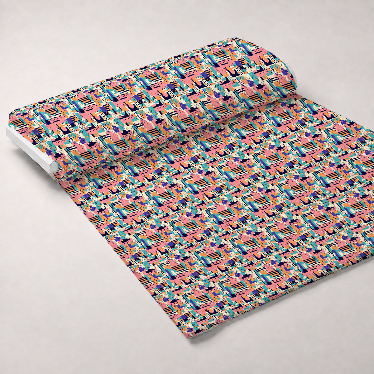 Memphis Pop Pattern 6 Fleece Fabric — fleece fabric unrolled bolt preview (mv-fleece-v1:bolt)