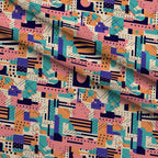 Memphis Pop Pattern 6 Fleece Fabric — fleece fabric folded close-up preview (mv-fleece-v1:lying)