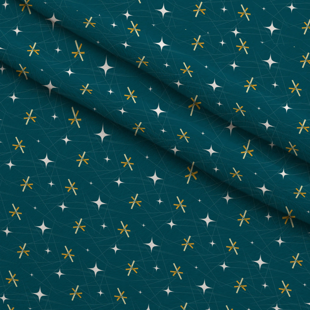 Midcentury Sparkle Pattern 4 Fleece Fabric — fleece fabric folded close-up preview (mv-fleece-v1:lying)