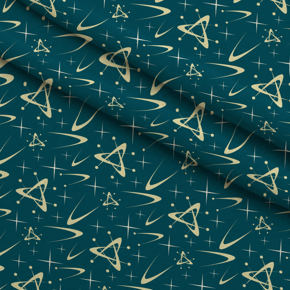 Midcentury Sparkle Pattern 6 Fleece Fabric — fleece fabric folded close-up preview (mv-fleece-v1:lying)