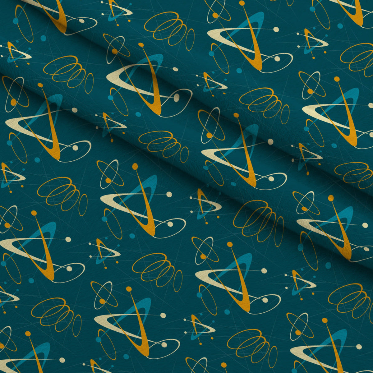 Midcentury Sparkle Pattern 8 Fleece Fabric — fleece fabric folded close-up preview (mv-fleece-v1:lying)