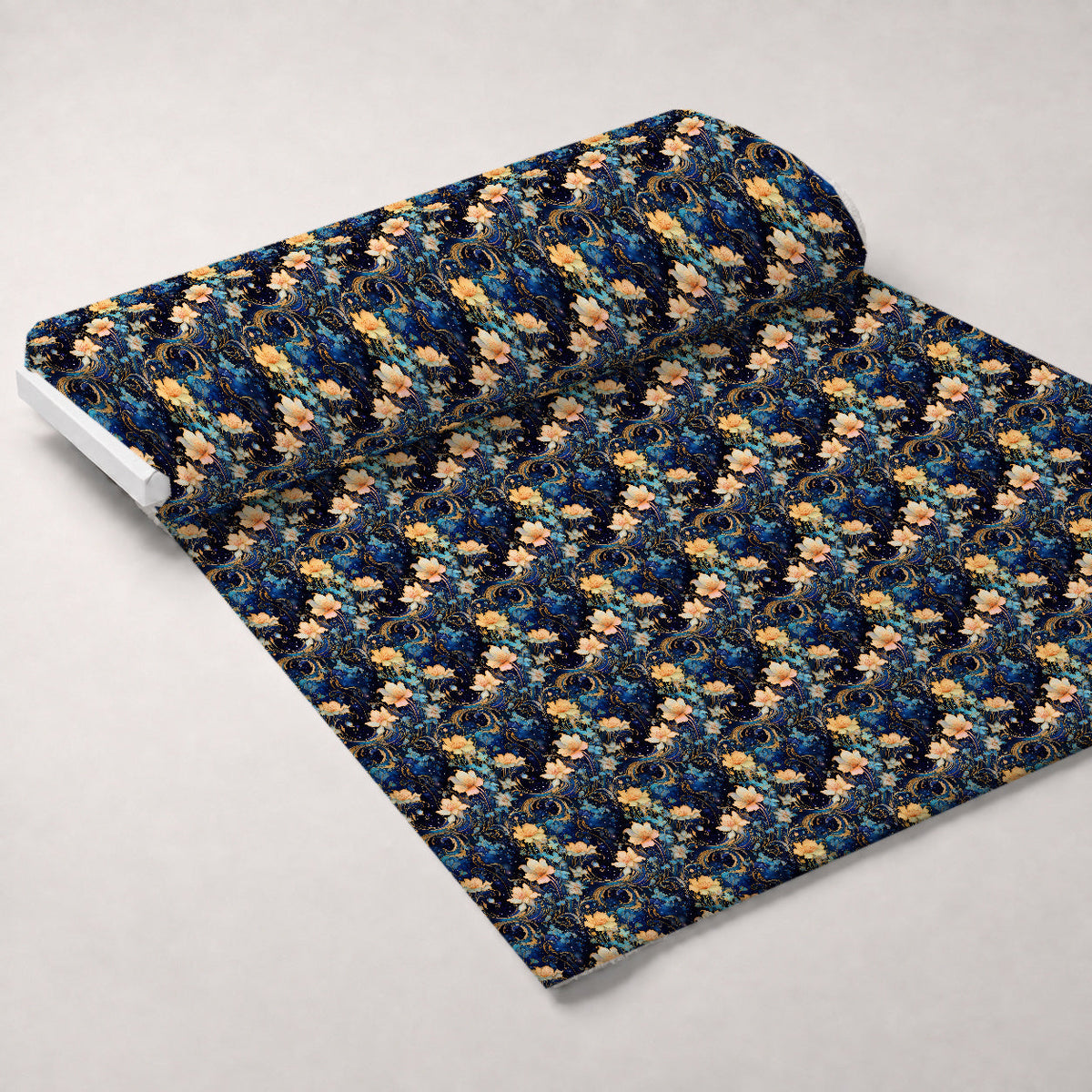Midnight Blooms Pattern 3 Fleece Fabric — fleece fabric unrolled bolt preview (mv-fleece-v1:bolt)