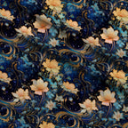 Midnight Blooms Pattern 3 Fleece Fabric — fleece fabric folded close-up preview (mv-fleece-v1:lying)