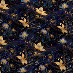 Midnight Blooms Pattern 5 Fleece Fabric — fleece fabric folded close-up preview (mv-fleece-v1:lying)