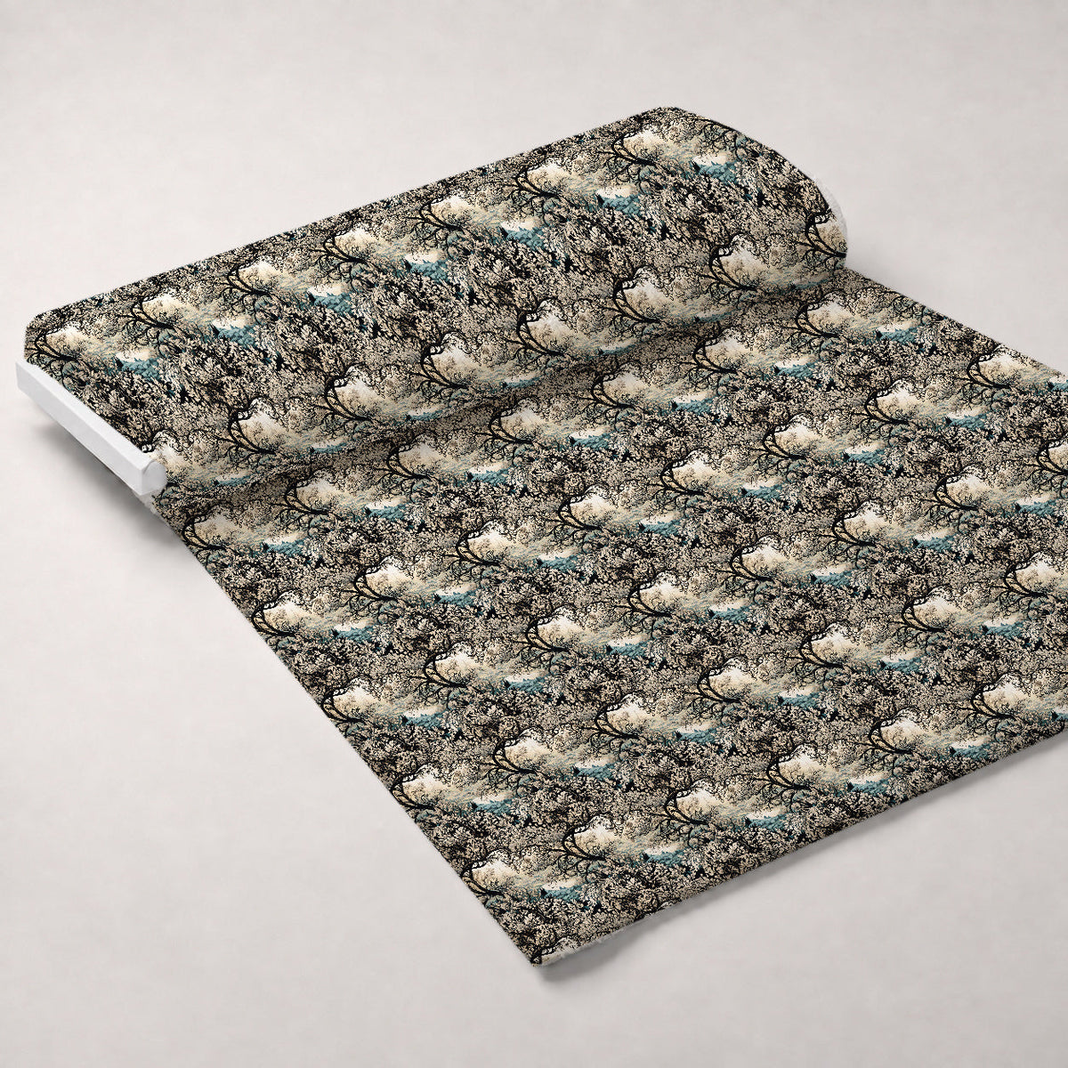 Midnight Bramble Pattern 1 Fleece Fabric — fleece fabric unrolled bolt preview (mv-fleece-v1:bolt)
