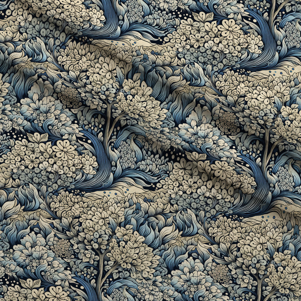 Midnight Bramble Pattern 2 Fleece Fabric — fleece fabric folded close-up preview (mv-fleece-v1:lying)