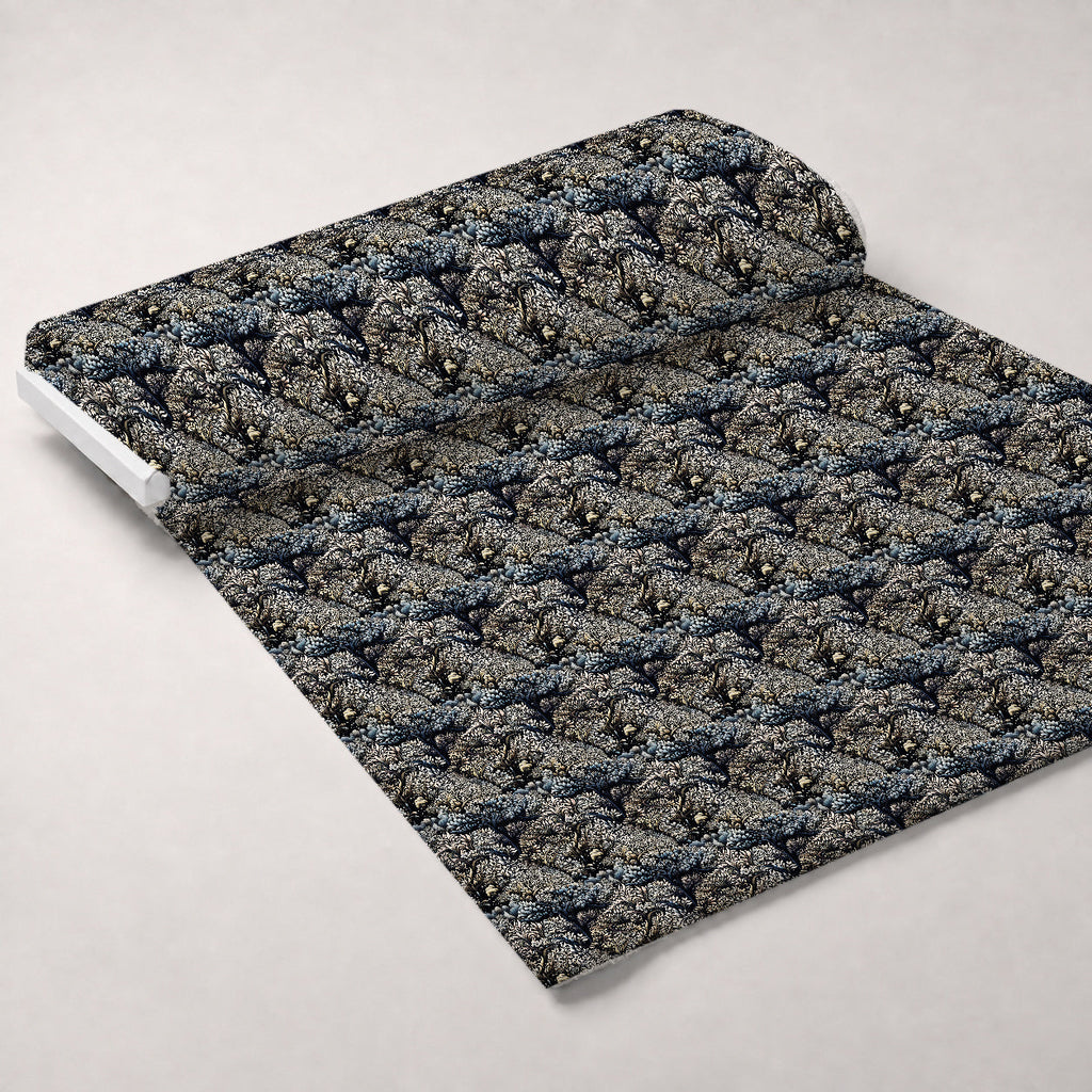 Midnight Bramble Pattern 3 Fleece Fabric — fleece fabric unrolled bolt preview (mv-fleece-v1:bolt)