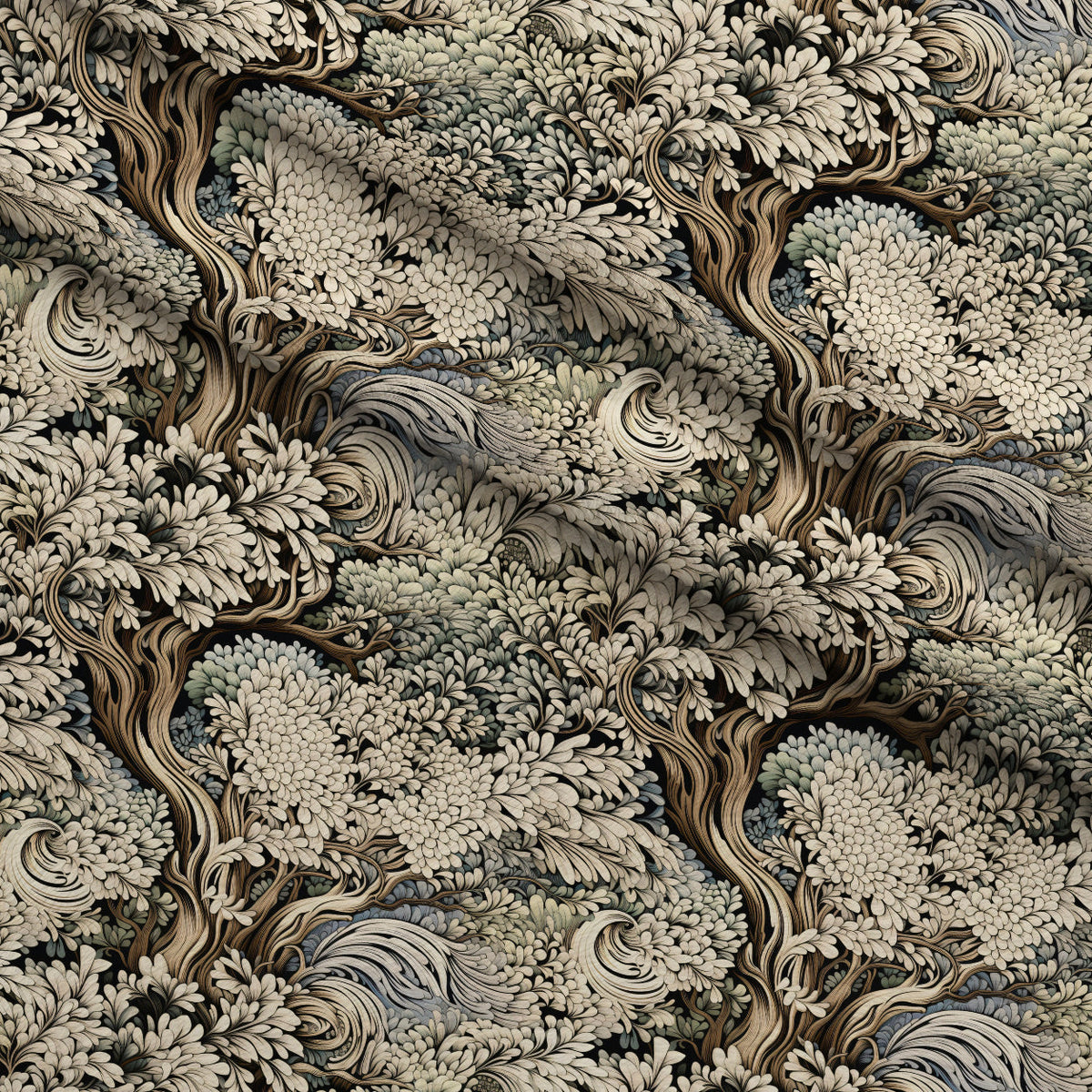 Midnight Bramble Pattern 4 Fleece Fabric — fleece fabric folded close-up preview (mv-fleece-v1:lying)