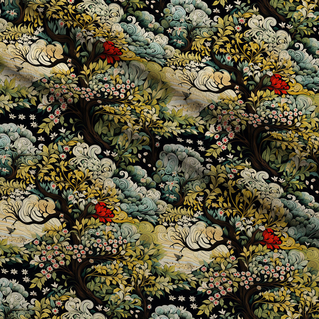 Midnight Bramble Pattern 5 Fleece Fabric — fleece fabric folded close-up preview (mv-fleece-v1:lying)
