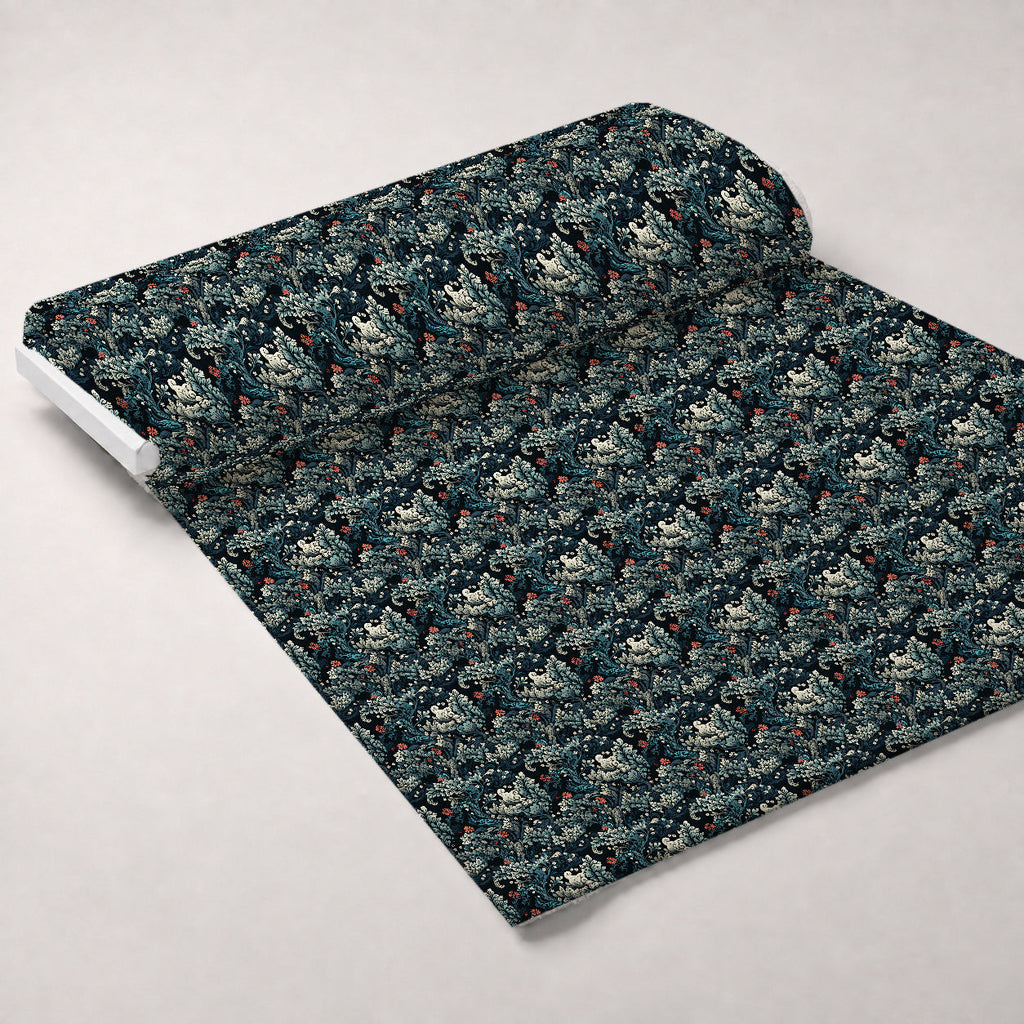 Midnight Bramble Pattern 7 Fleece Fabric — fleece fabric unrolled bolt preview (mv-fleece-v1:bolt)