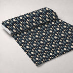 Midnight Clockwork Pattern 12 Fleece Fabric — fleece fabric unrolled bolt preview (mv-fleece-v1:bolt)