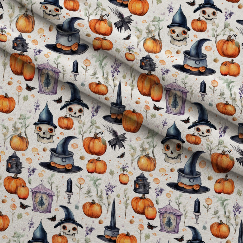 Midnight Familiars Pattern 11 Fleece Fabric — fleece fabric folded close-up preview (mv-fleece-v1:lying)