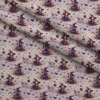 Midnight Familiars Pattern 13 Fleece Fabric — fleece fabric folded close-up preview (mv-fleece-v1:lying)