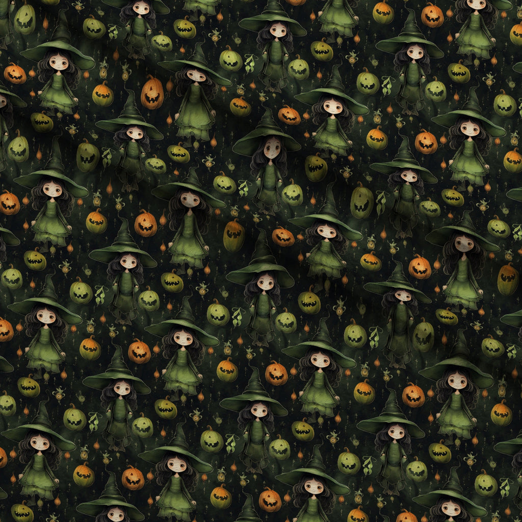 Midnight Familiars Pattern 3 Fleece Fabric — fleece fabric folded close-up preview (mv-fleece-v1:lying)