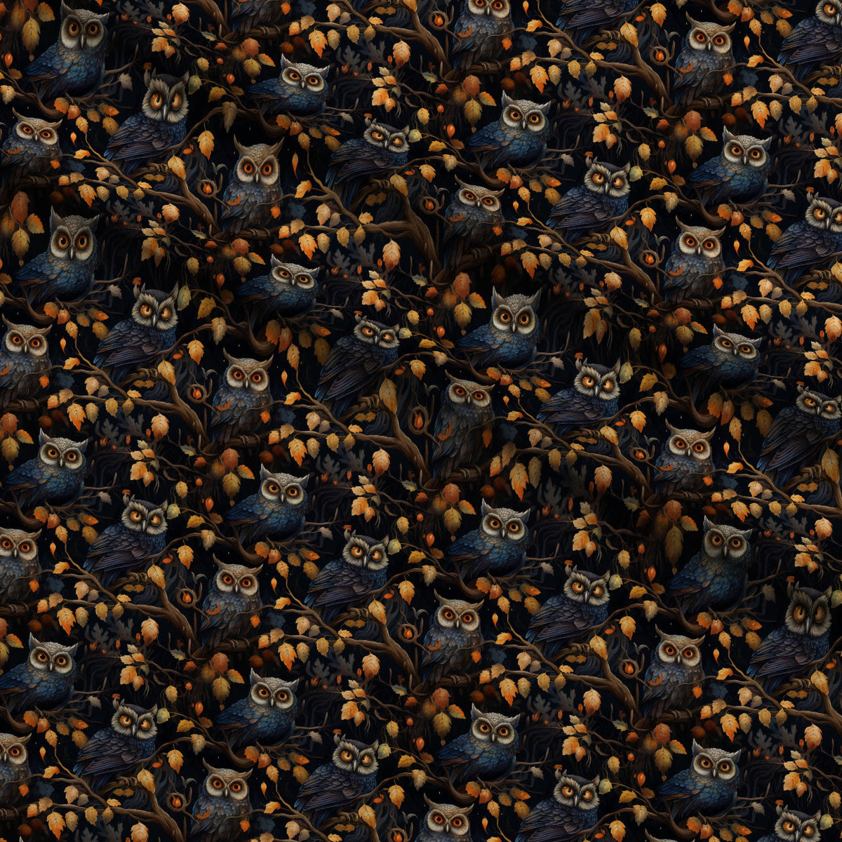Midnight Familiars Pattern 32 Fleece Fabric — fleece fabric folded close-up preview (mv-fleece-v1:lying)