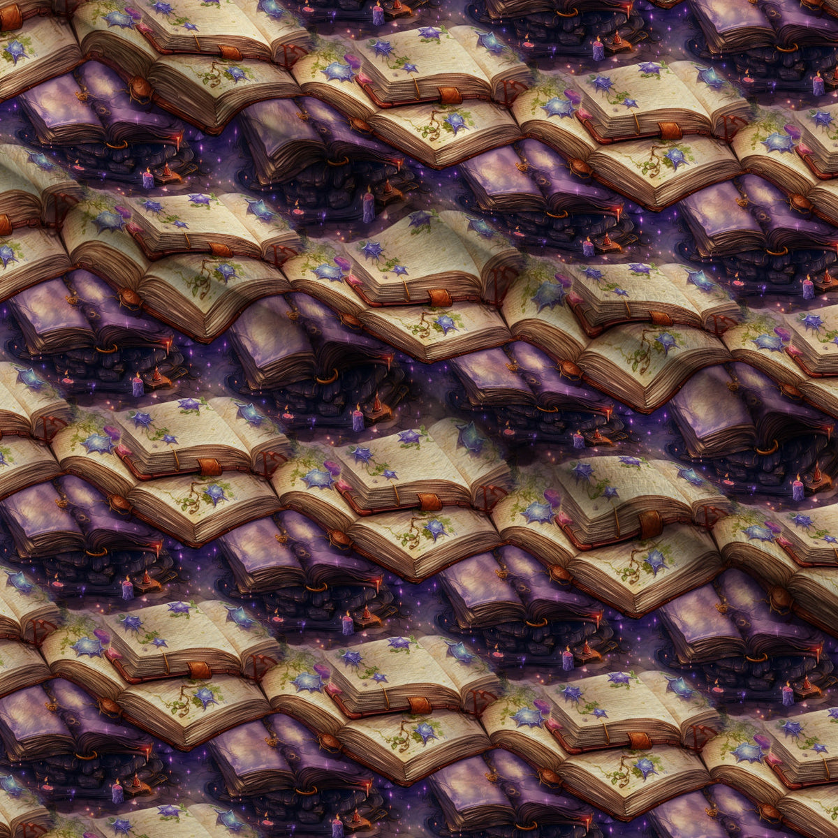 Midnight Familiars Pattern 38 Fleece Fabric — fleece fabric folded close-up preview (mv-fleece-v1:lying)