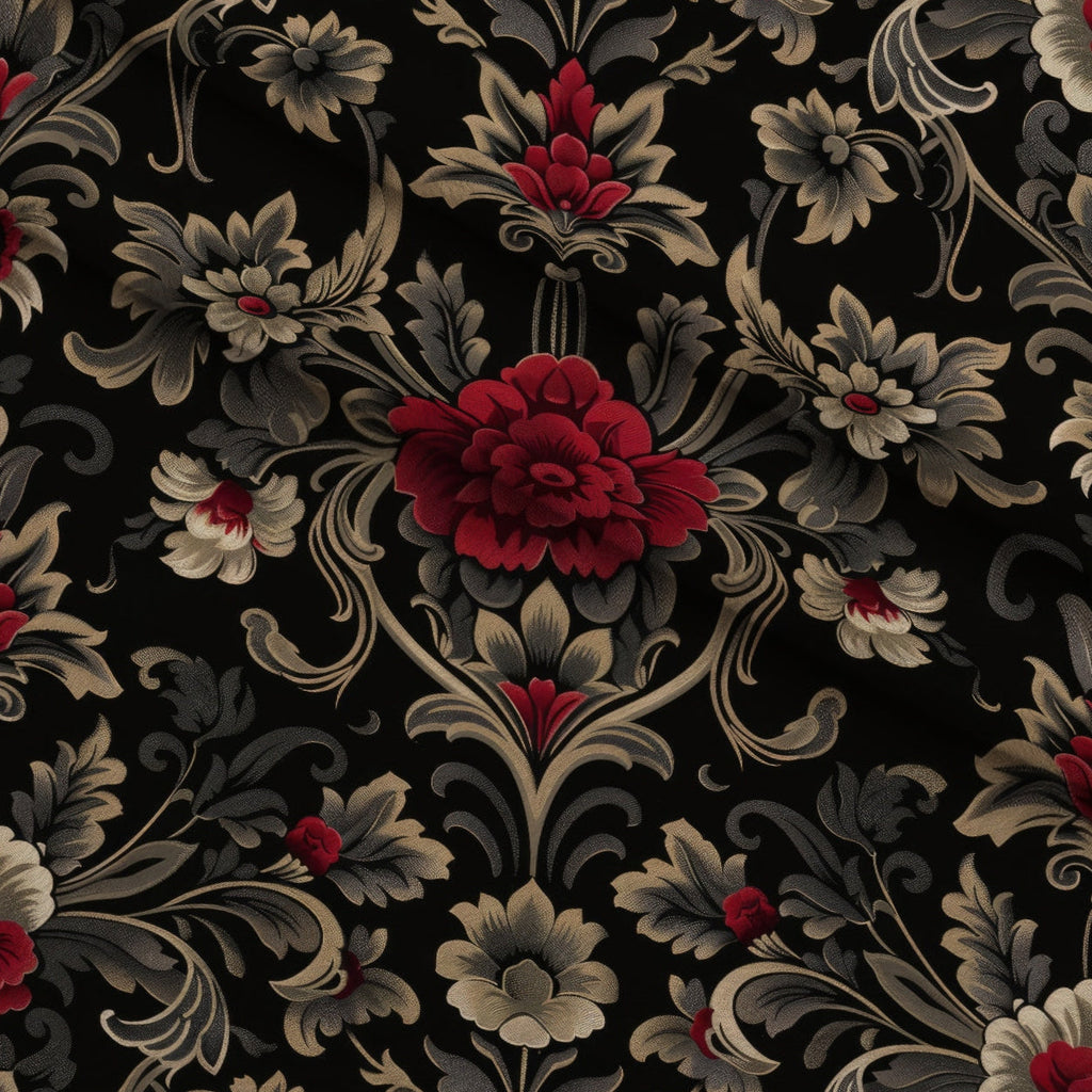 Midnight Filigree Pattern 1 Fleece Fabric — fleece fabric folded close-up preview (mv-fleece-v1:lying)