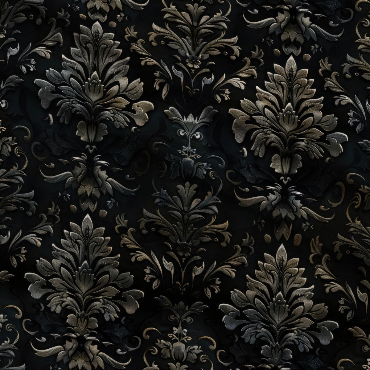 Midnight Filigree Pattern 3 Fleece Fabric — fleece fabric folded close-up preview (mv-fleece-v1:lying)