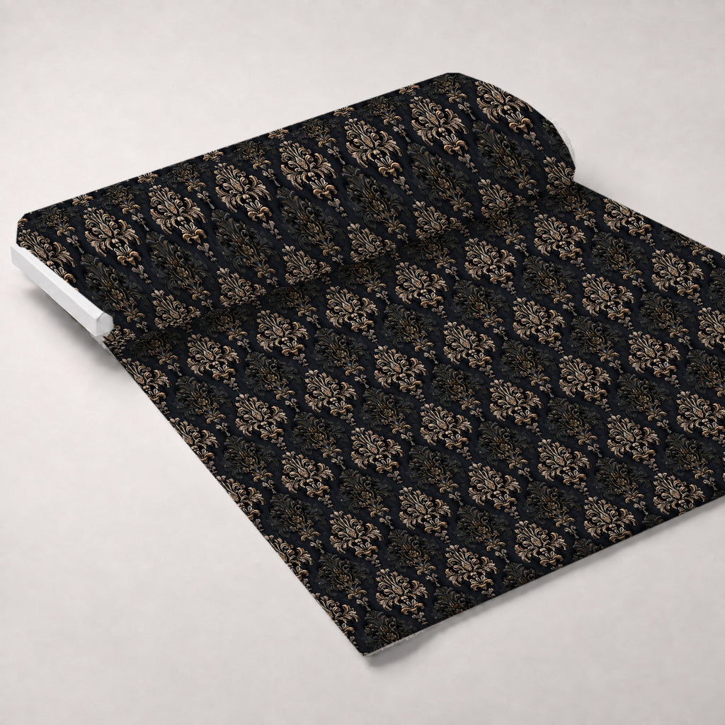 Midnight Filigree Pattern 4 Fleece Fabric — fleece fabric unrolled bolt preview (mv-fleece-v1:bolt)