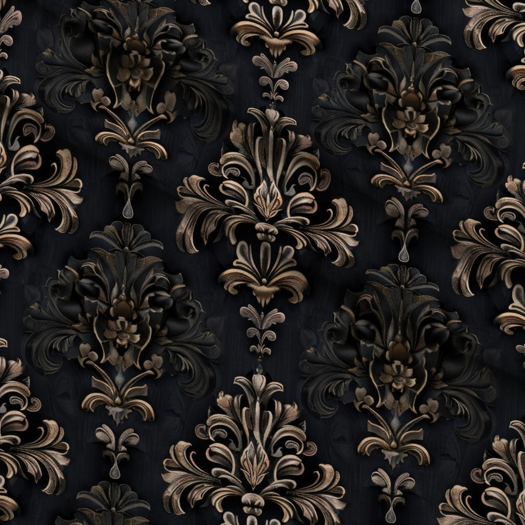 Midnight Filigree Pattern 4 Fleece Fabric — fleece fabric folded close-up preview (mv-fleece-v1:lying)