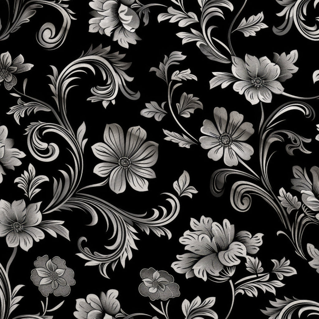 Midnight Filigree Pattern 5 Fleece Fabric — fleece fabric folded close-up preview (mv-fleece-v1:lying)