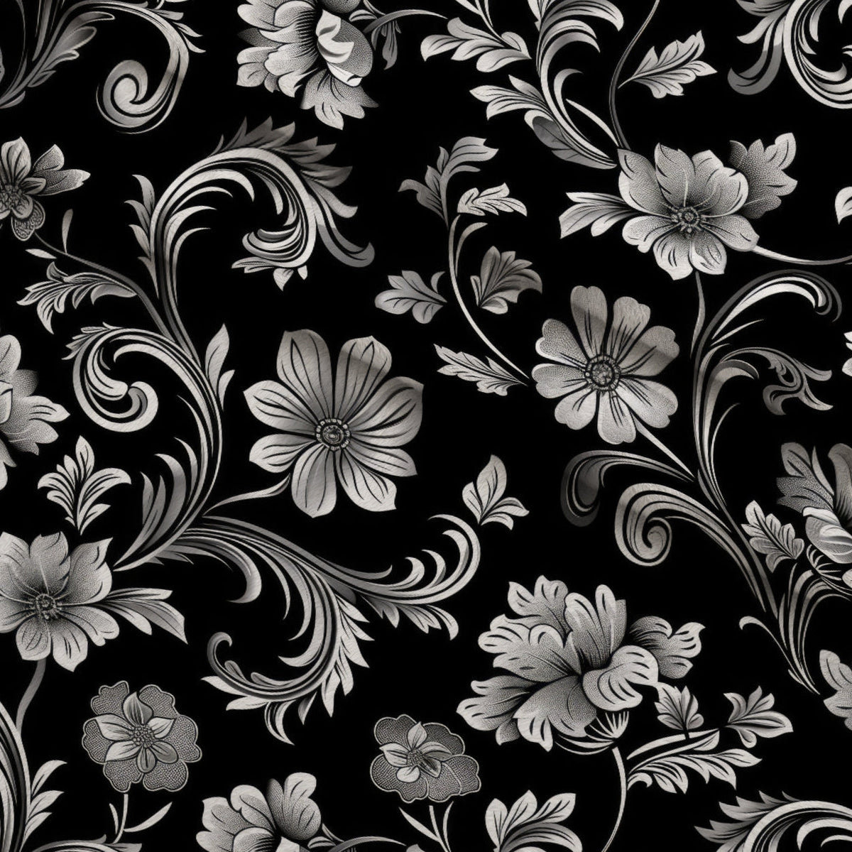 Midnight Filigree Pattern 5 Fleece Fabric — fleece fabric folded close-up preview (mv-fleece-v1:lying)