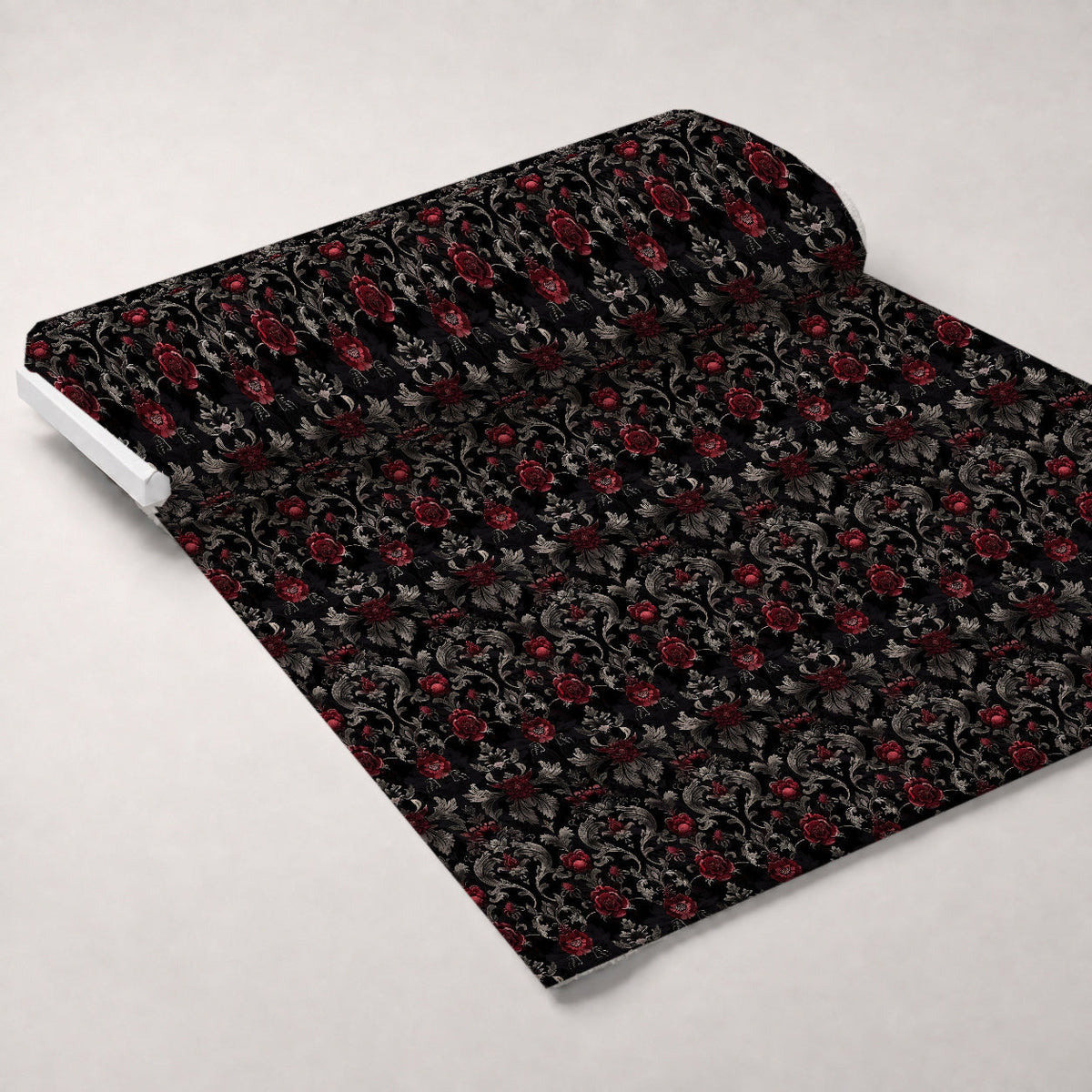 Midnight Filigree Pattern 6 Fleece Fabric — fleece fabric unrolled bolt preview (mv-fleece-v1:bolt)
