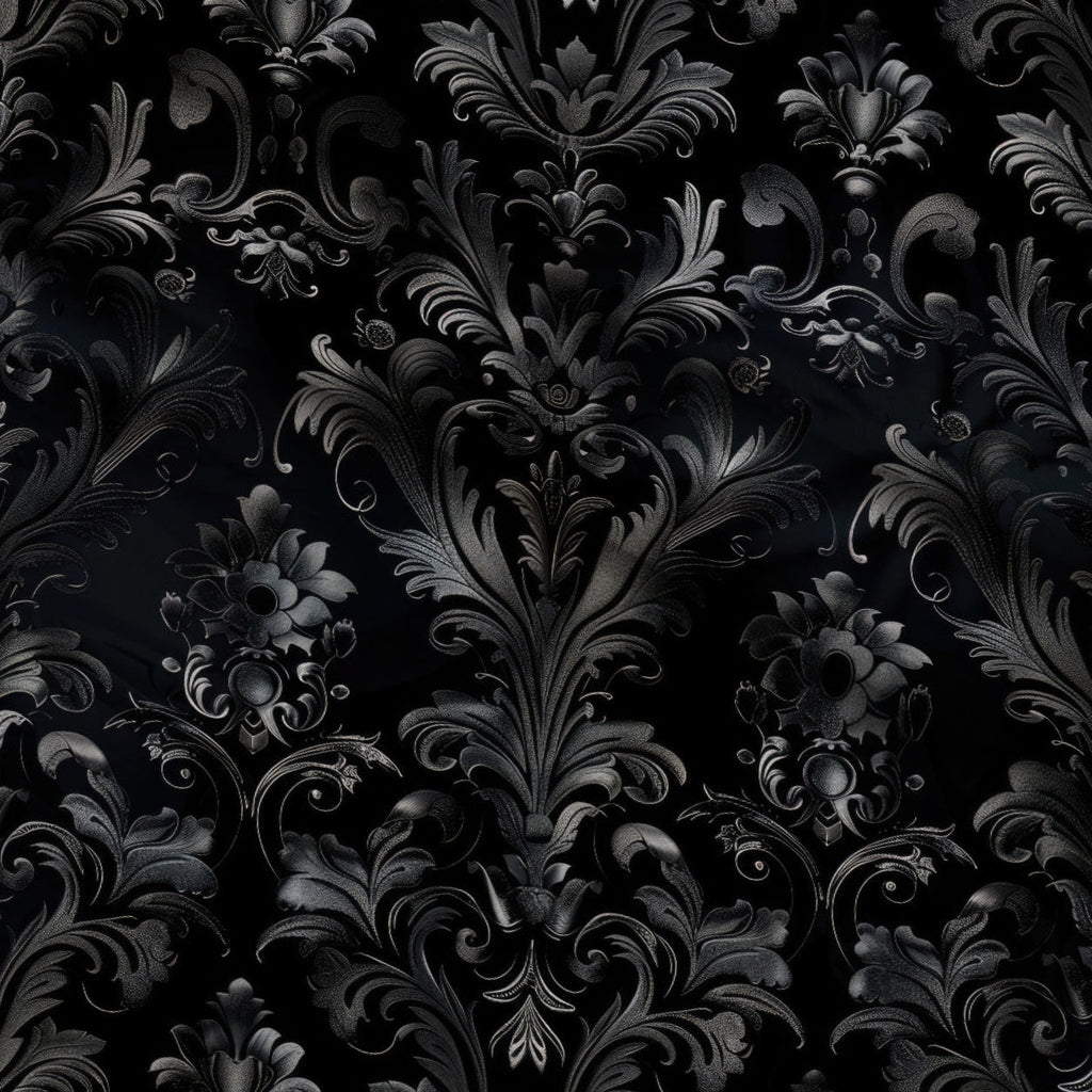 Midnight Filigree Pattern 8 Fleece Fabric — fleece fabric folded close-up preview (mv-fleece-v1:lying)