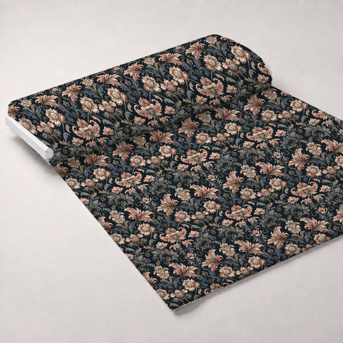 Midnight Filigree Pattern 9 Fleece Fabric — fleece fabric unrolled bolt preview (mv-fleece-v1:bolt)