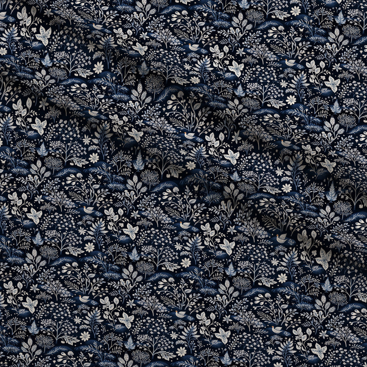 Midnight Forest Pattern 10 Fleece Fabric — fleece fabric folded close-up preview (mv-fleece-v1:lying)