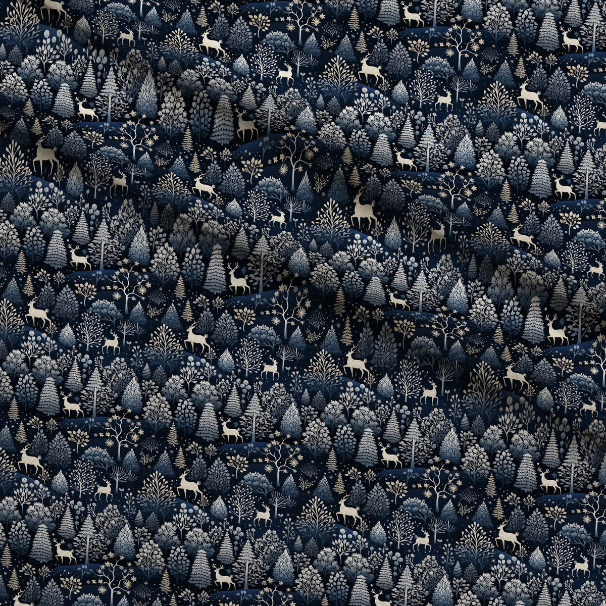 Midnight Forest Pattern 11 Fleece Fabric — fleece fabric folded close-up preview (mv-fleece-v1:lying)