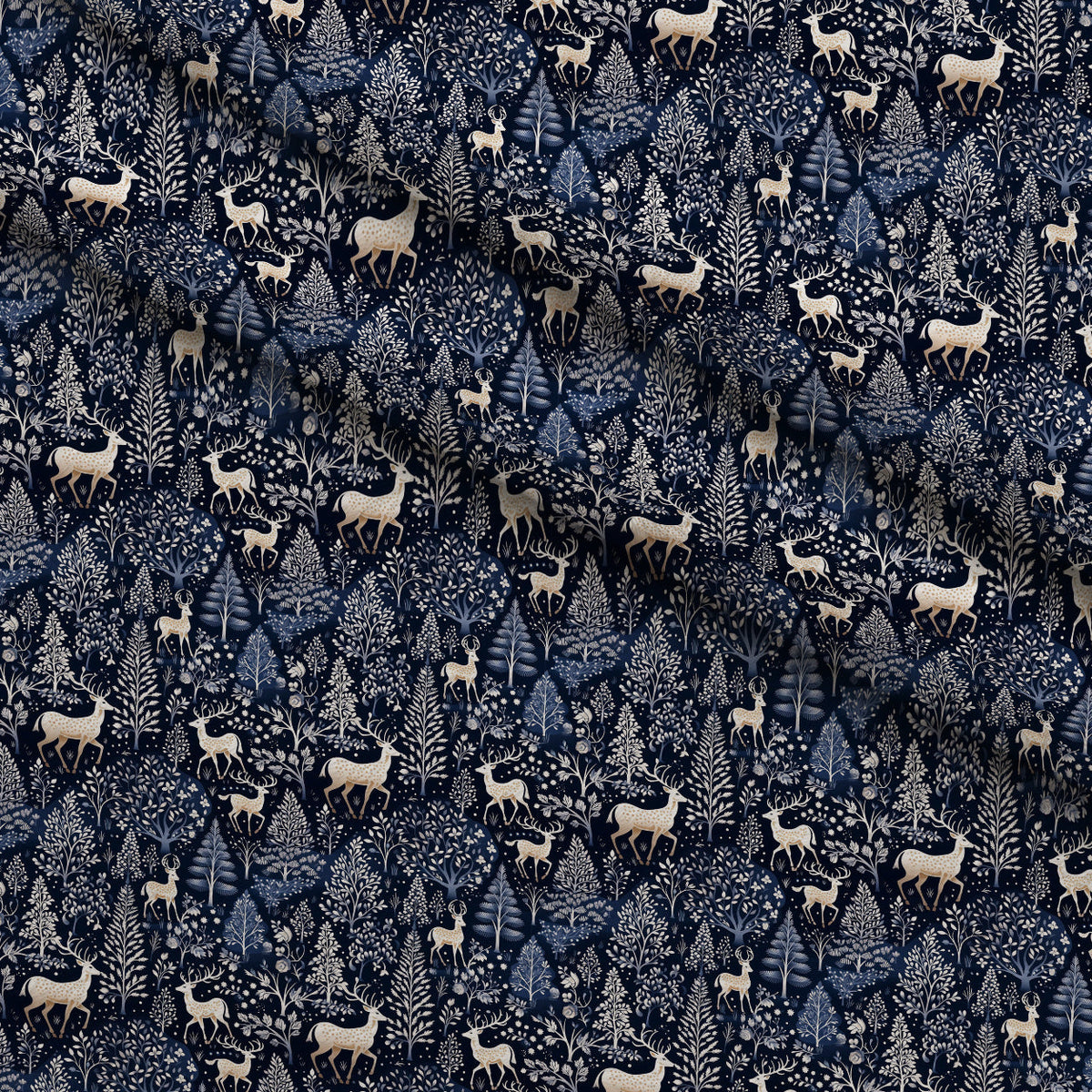 Midnight Forest Pattern 12 Fleece Fabric — fleece fabric folded close-up preview (mv-fleece-v1:lying)