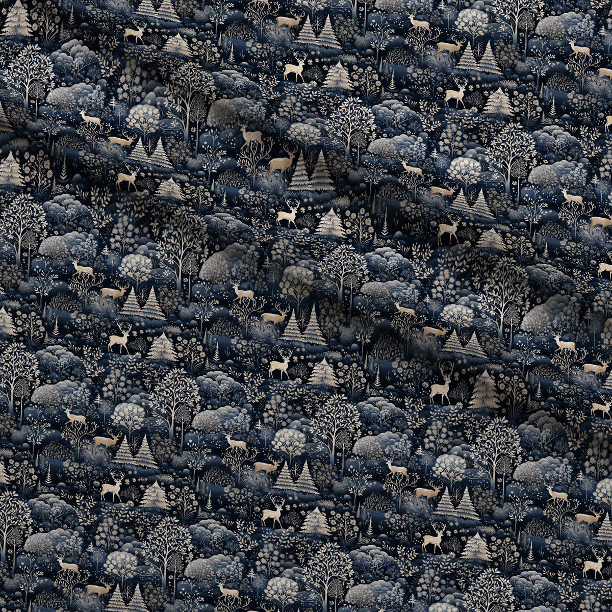 Midnight Forest Pattern 6 Fleece Fabric — fleece fabric folded close-up preview (mv-fleece-v1:lying)