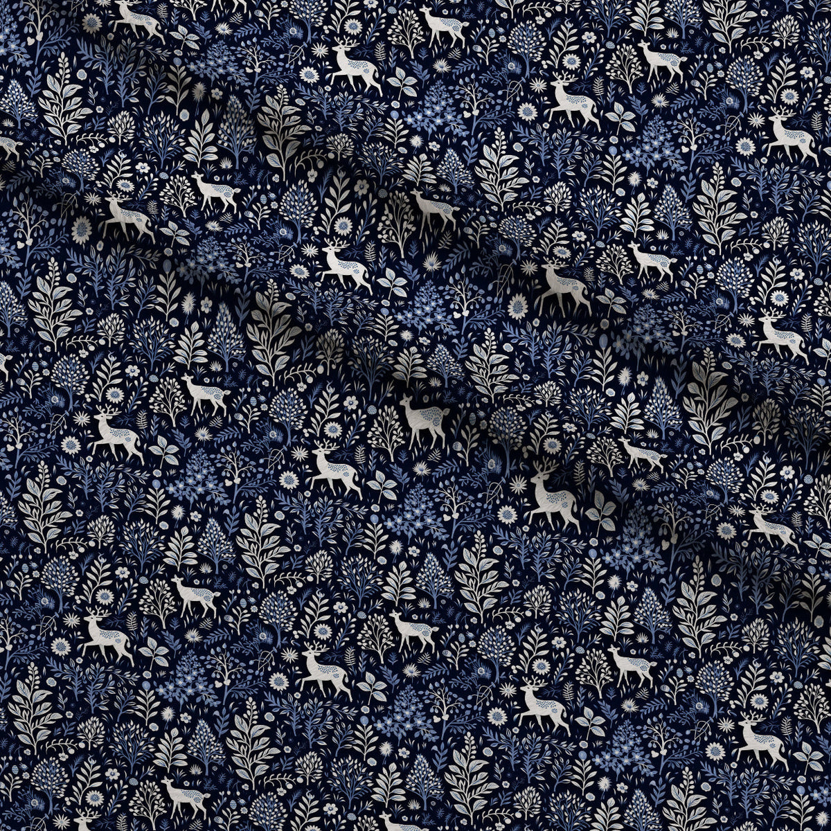 Midnight Forest Pattern 7 Fleece Fabric — fleece fabric folded close-up preview (mv-fleece-v1:lying)