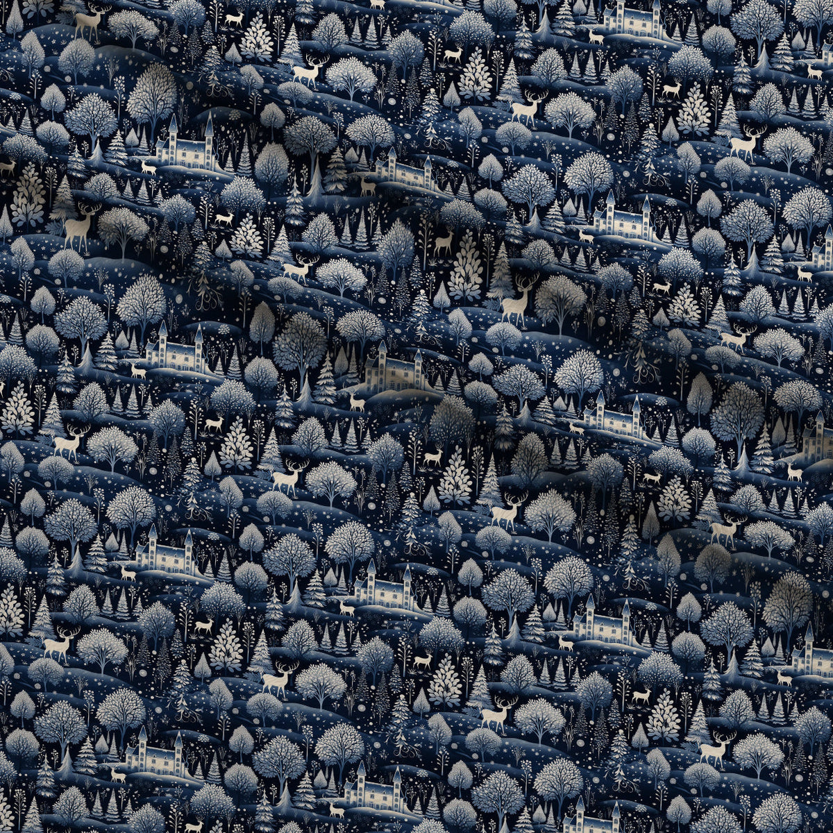 Midnight Forest Pattern 8 Fleece Fabric — fleece fabric folded close-up preview (mv-fleece-v1:lying)
