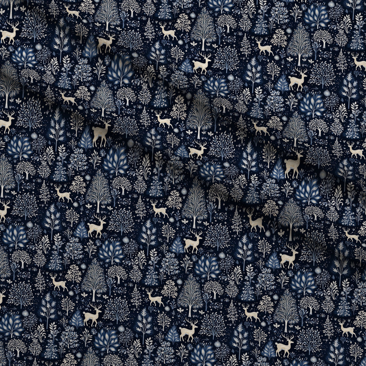 Midnight Forest Pattern 9 Fleece Fabric — fleece fabric folded close-up preview (mv-fleece-v1:lying)