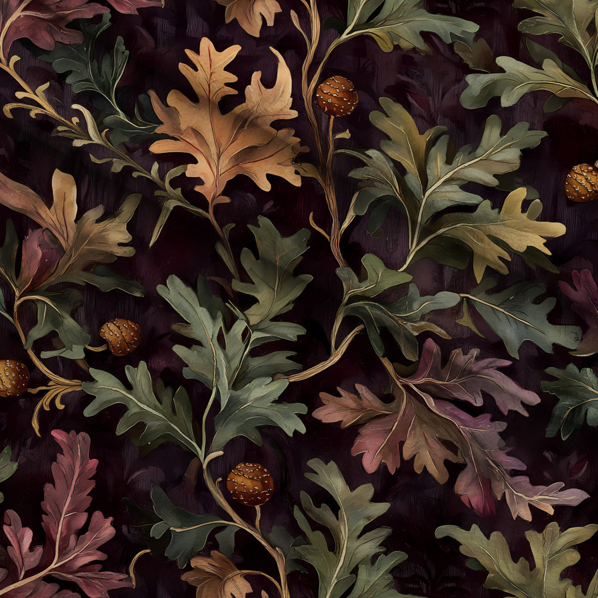 Midnight Harvest Garden Pattern 1 Fleece Fabric — fleece fabric folded close-up preview (mv-fleece-v1:lying)