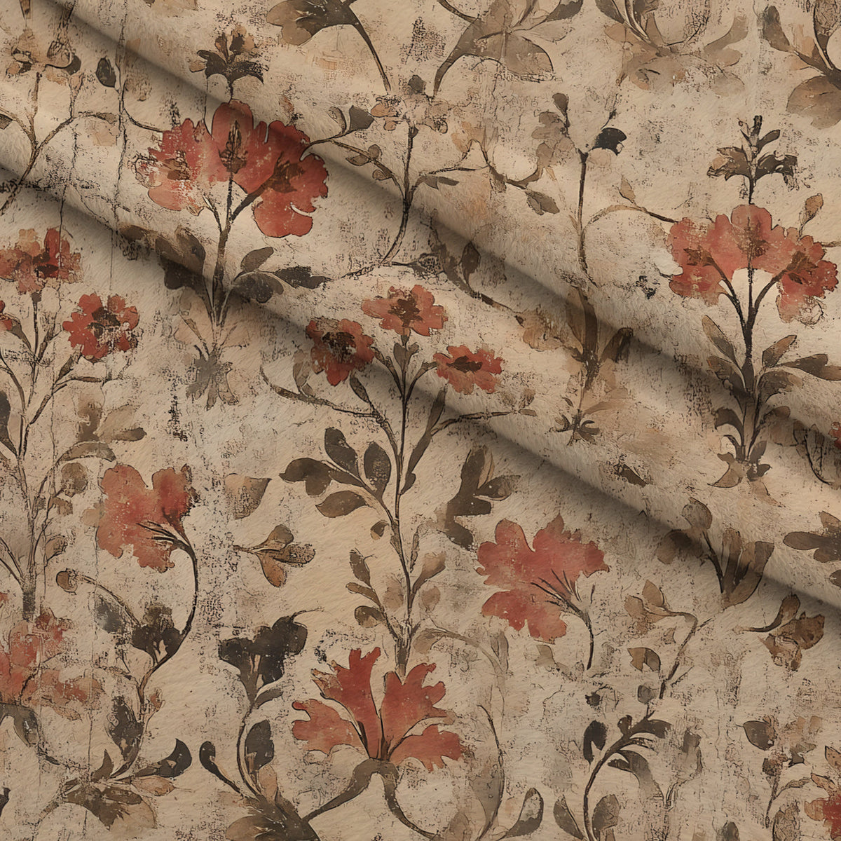 Midnight Harvest Garden Pattern 10 Fleece Fabric — fleece fabric folded close-up preview (mv-fleece-v1:lying)