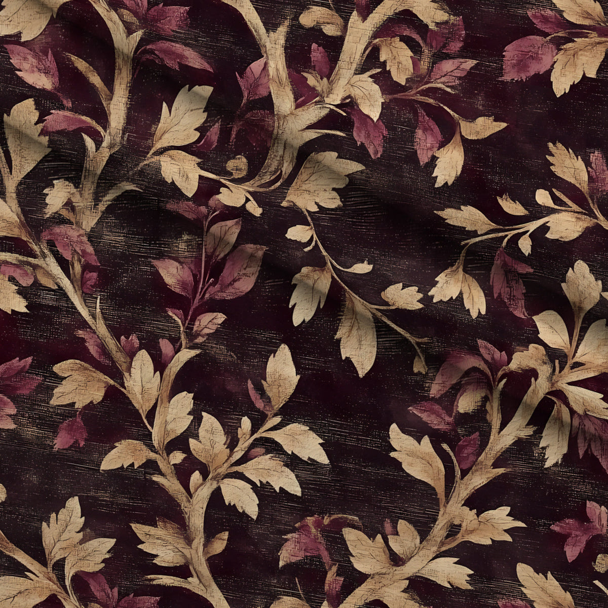 Midnight Harvest Garden Pattern 12 Fleece Fabric — fleece fabric folded close-up preview (mv-fleece-v1:lying)