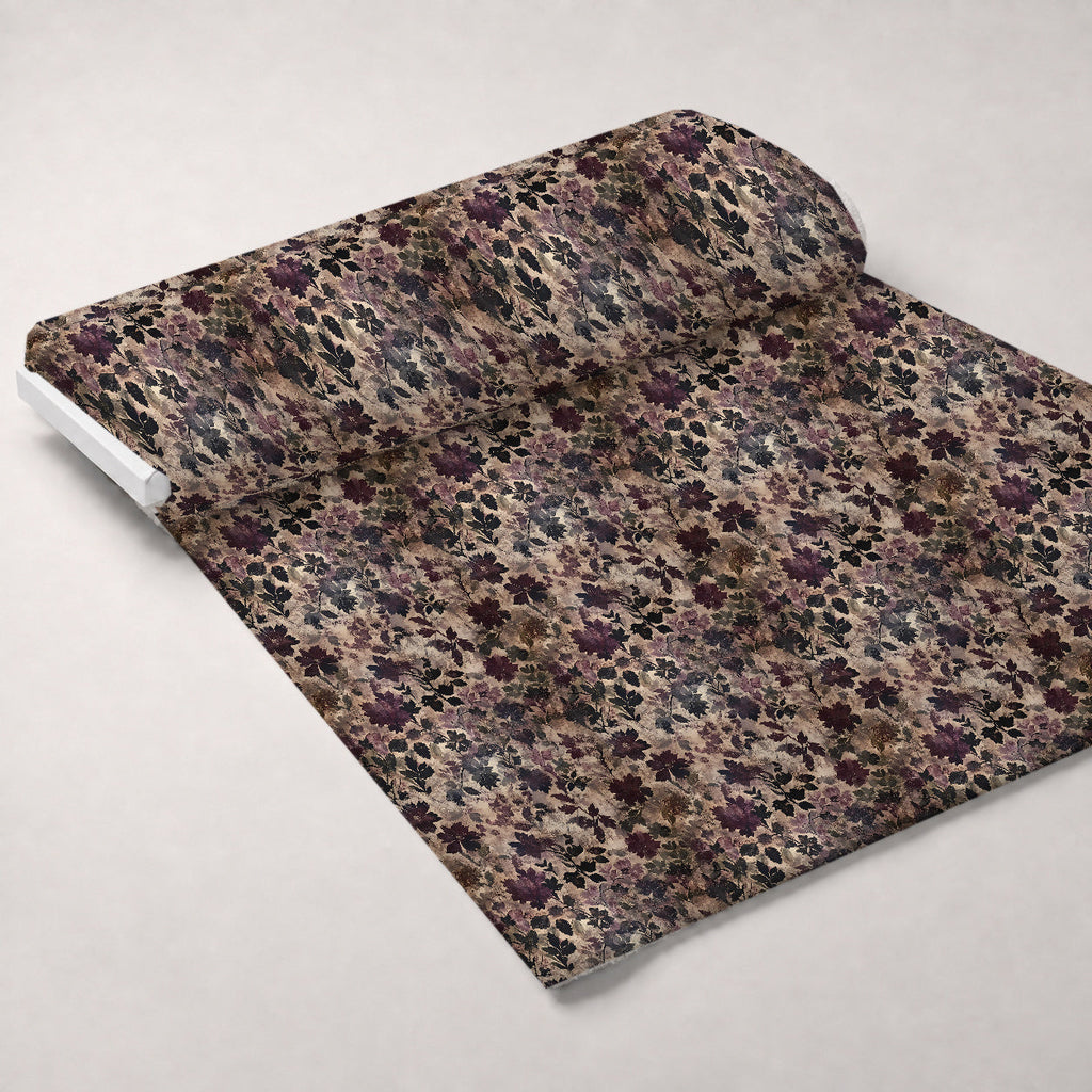 Midnight Harvest Garden Pattern 13 Fleece Fabric — fleece fabric unrolled bolt preview (mv-fleece-v1:bolt)