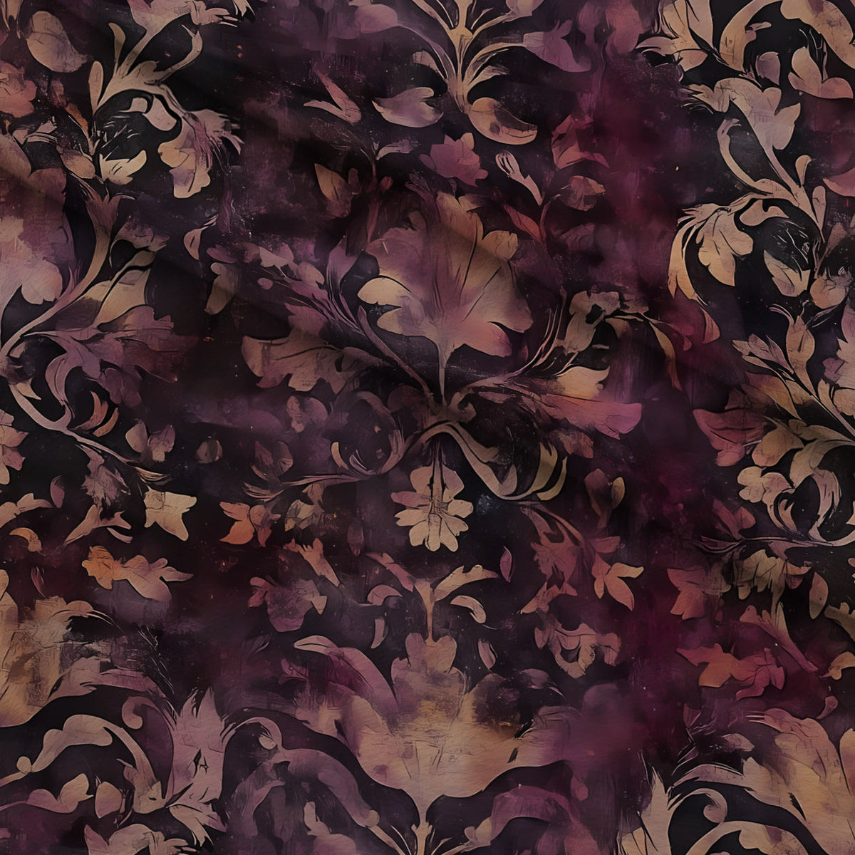 Midnight Harvest Garden Pattern 14 Fleece Fabric — fleece fabric folded close-up preview (mv-fleece-v1:lying)