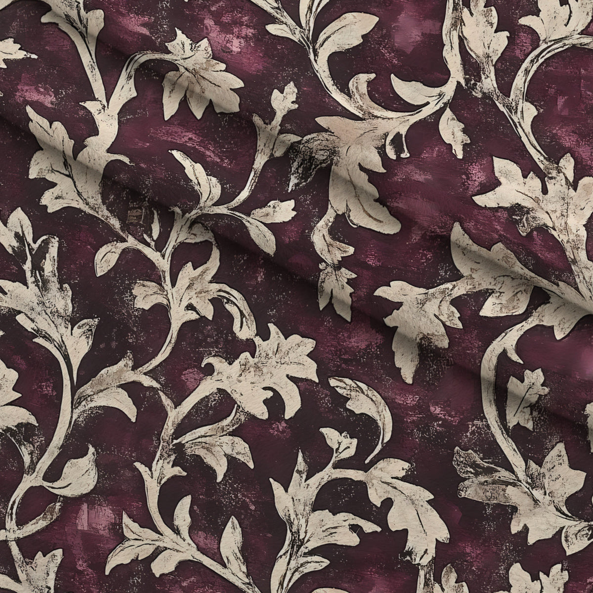 Midnight Harvest Garden Pattern 16 Fleece Fabric — fleece fabric folded close-up preview (mv-fleece-v1:lying)