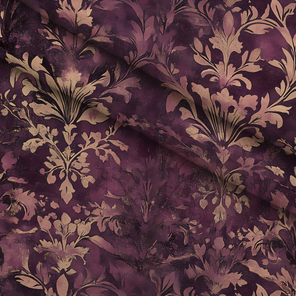Midnight Harvest Garden Pattern 18 Fleece Fabric — fleece fabric folded close-up preview (mv-fleece-v1:lying)