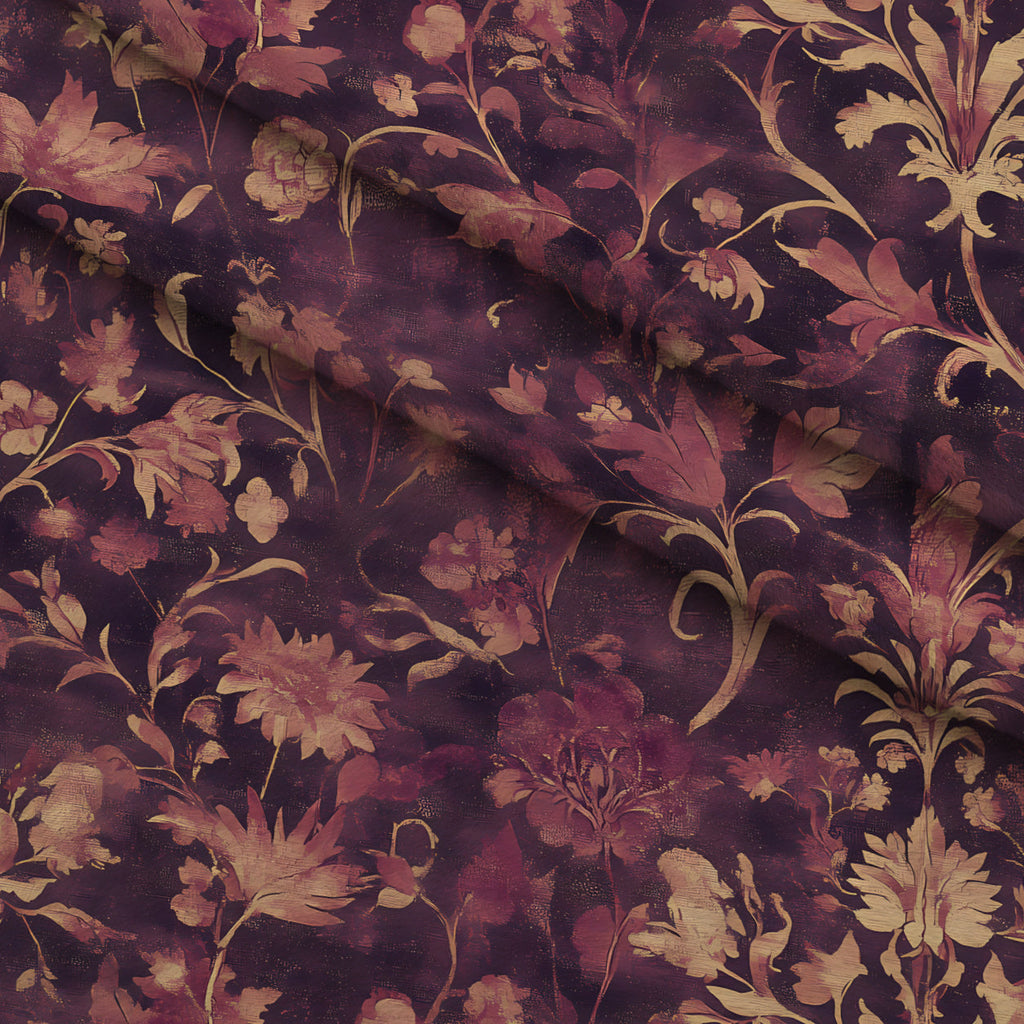 Midnight Harvest Garden Pattern 2 Fleece Fabric — fleece fabric folded close-up preview (mv-fleece-v1:lying)