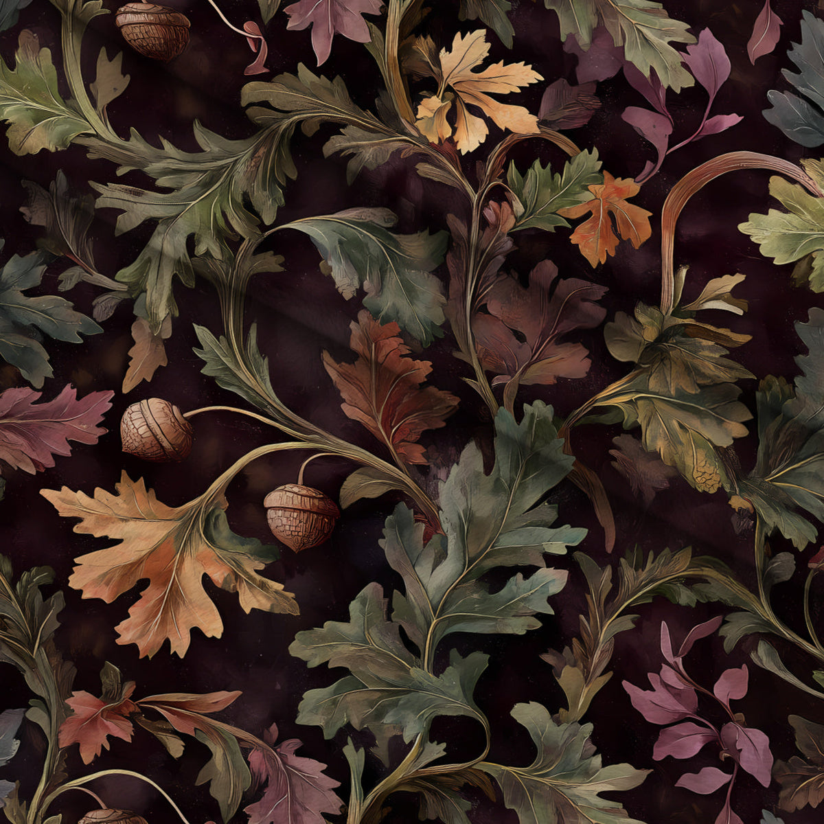 Midnight Harvest Garden Pattern 20 Fleece Fabric — fleece fabric folded close-up preview (mv-fleece-v1:lying)